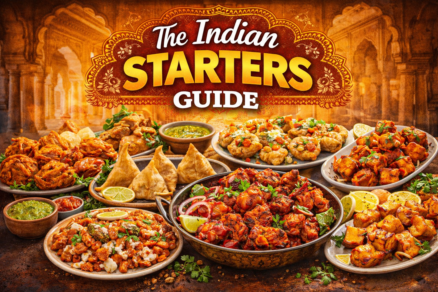 Un plateau de Samoussas et Pakodas dorés chez Best of India, la référence des entrées indiennes à Paris.