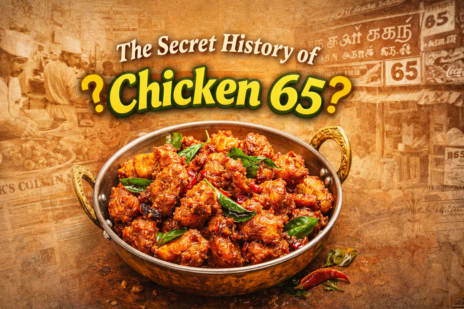 Une assiette de Chicken 65 épicé avec des feuilles de curry et du citron chez Best of India, le meilleur restaurant indien Paris.